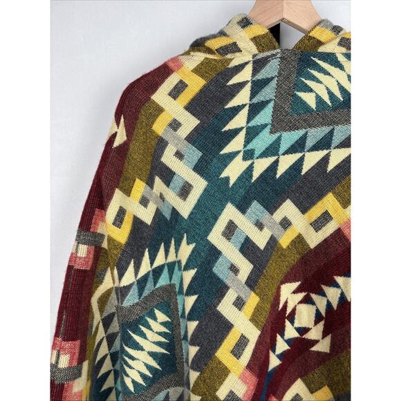 Galapagos Confecciones Colorful Handmade Poncho O/S Aztec Geometric Wool Blend - Picture 3 of 11